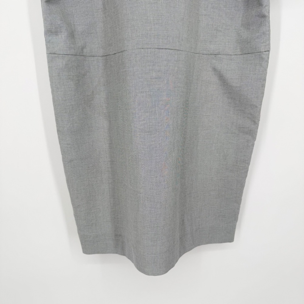 COS Short-Sleeved Cocoon Shirt Dress Grey Micro-Check Cotton Blend Collared 10 - Picture 12 of 16